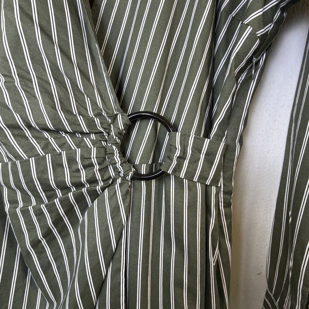 LOFT Striped Wrap Midi Shirtdress 6 petite Capsule Workwear career designer NWT - Picture 6 of 16